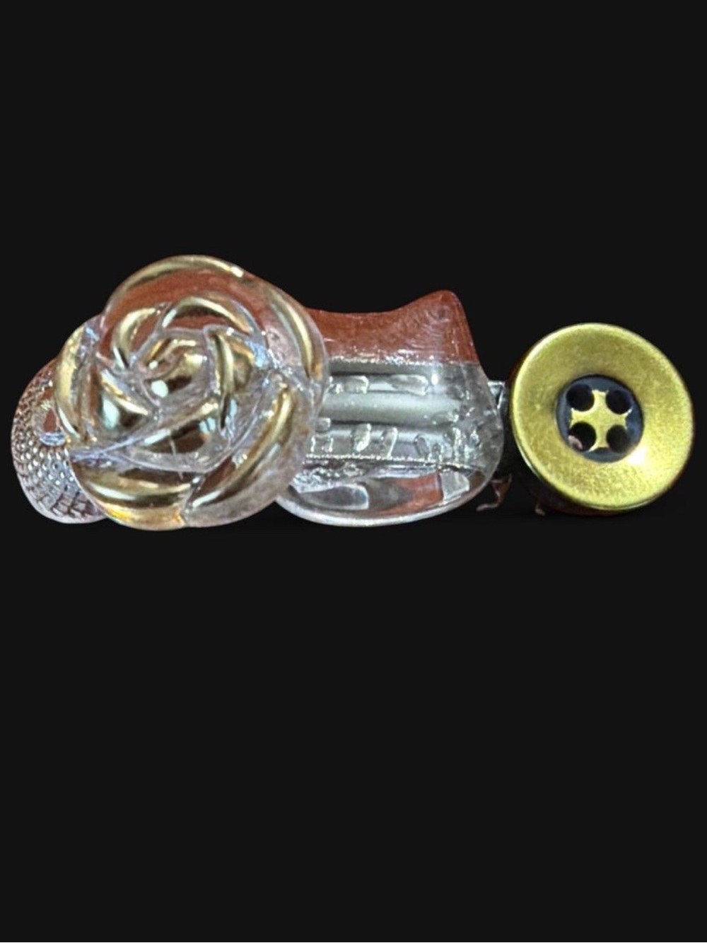 gold rose kitty hairclip